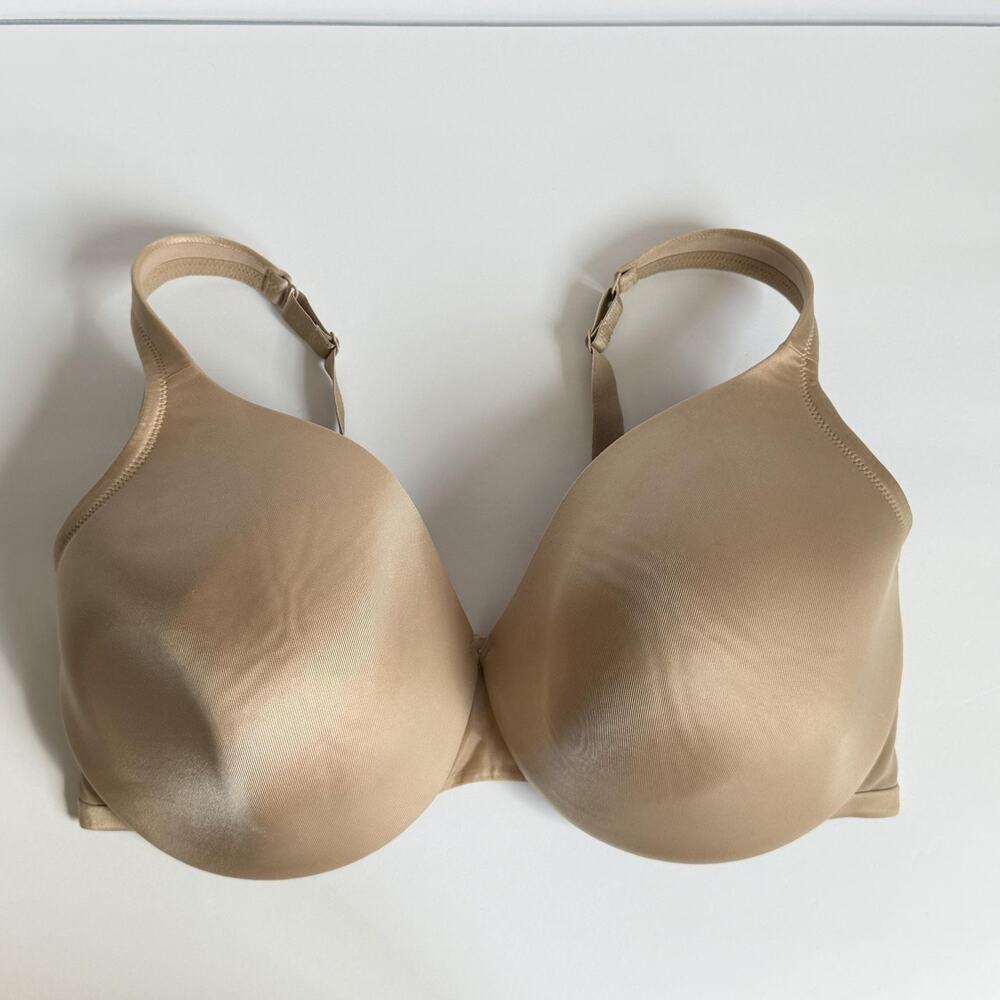Cacique Bra Womens 42F Beige T-Shirt Lightly Lined Full Coverage Underwire
